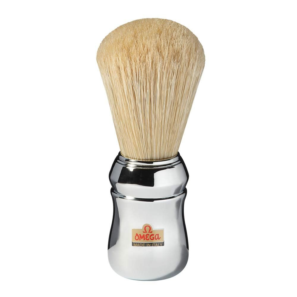 Omega 10083 Pennello da Barba Professionale Cromato con Stand