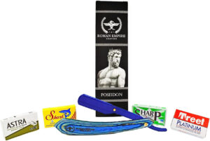 Roman Empire Shaving Poseidon New Shavette in Legno